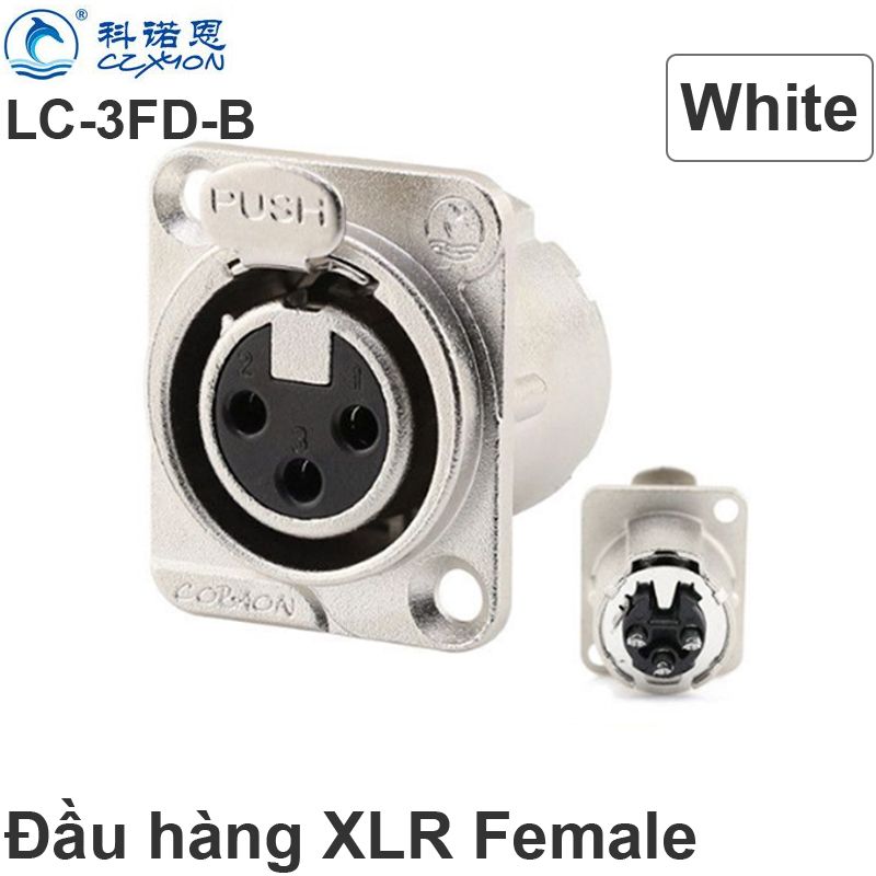  Đầu hàn cổng XLR Female gắn trên tường bảng điều khiển Coraon LC3FD-W LC3FD-B 