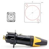  Đầu hàn cổng XLR 4PIN Male - Female gắn trên tường bảng điều khiển Coraon Z-NC4MD-LX-B / Z-NC4FD-LX-B 