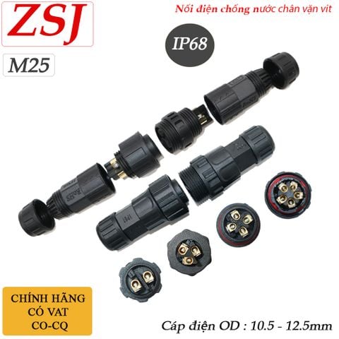 Đầu nối dây điện chống nước IP68 chính hãng ZSJ M25