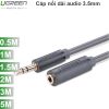 Cáp audio 3.5mm nối dài 0.5M 1M 1.5M 2M 3M 5M Ugreen (vỏ nhựa màu đen)