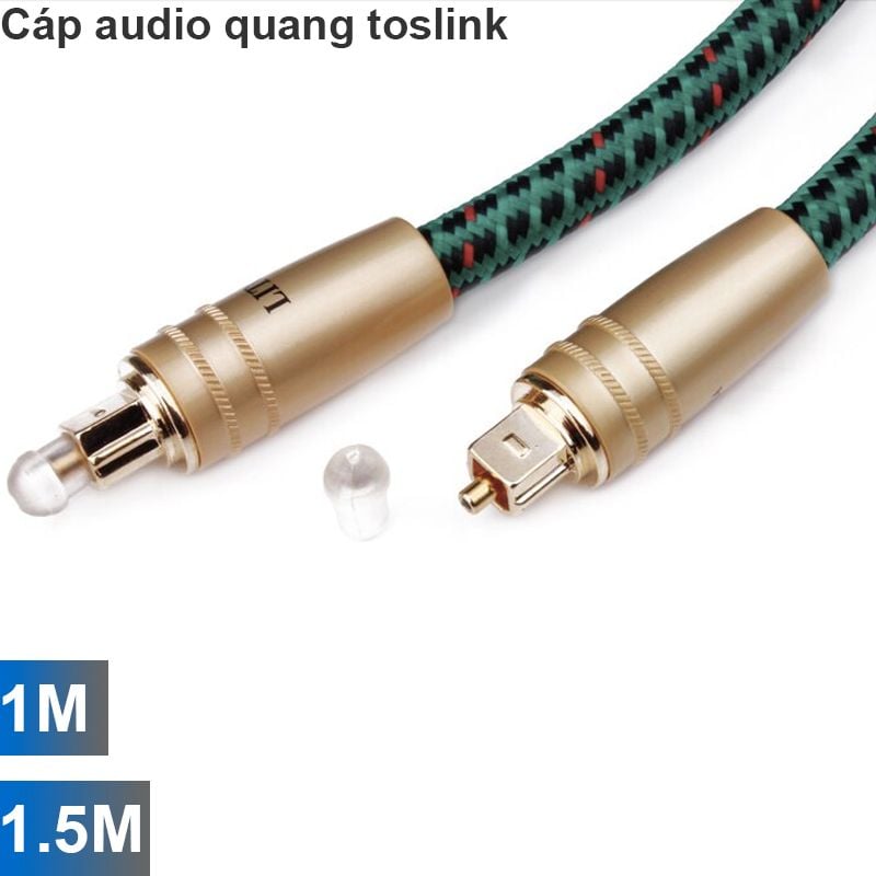 Cáp âm thanh quang toslink 5.1 Hi-End đầu mạ vàng cao cấp Liton 1 mét 1.5 mét