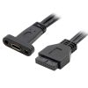 Cáp USB 3.0 20 pin Female ra USB-C Female 40Cm (có đai bắt vít)