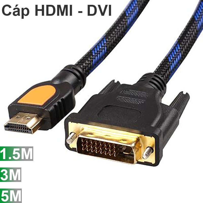 Cáp HDMI sang DVI 24+1 cáp DVI ra HD 1.5 mét I 3 mét I 5 mét