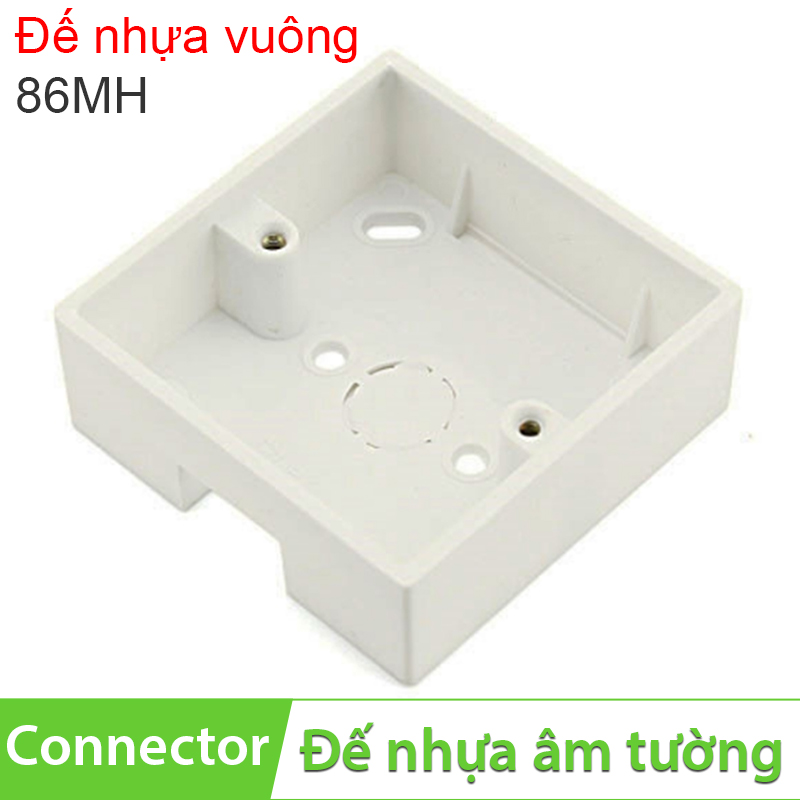 Đế nhựa vuông âm tường cho nhân mặt Coraon 86MH