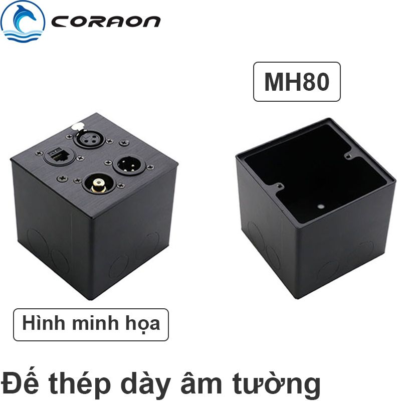 Đế vuông thép dày âm tường chịu lực lắp âm tường âm sàn - Hộp thép Đế âm Đế nổi vuông Coraon MH80