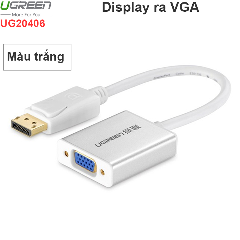 Displayport sang VGA 20cm Ugreen 20406 full HD1080P