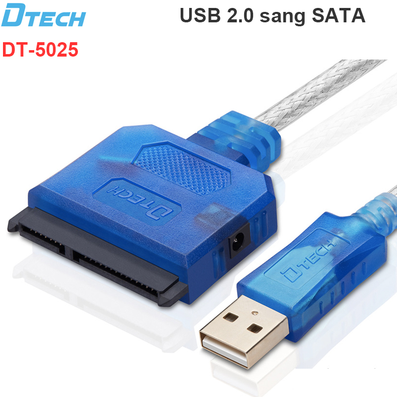 USB sang Sata Dtech DT-5025 dùng cho ổ cứng 2.5 có cổng hỗ trợ nguồn cho HDD 3.5