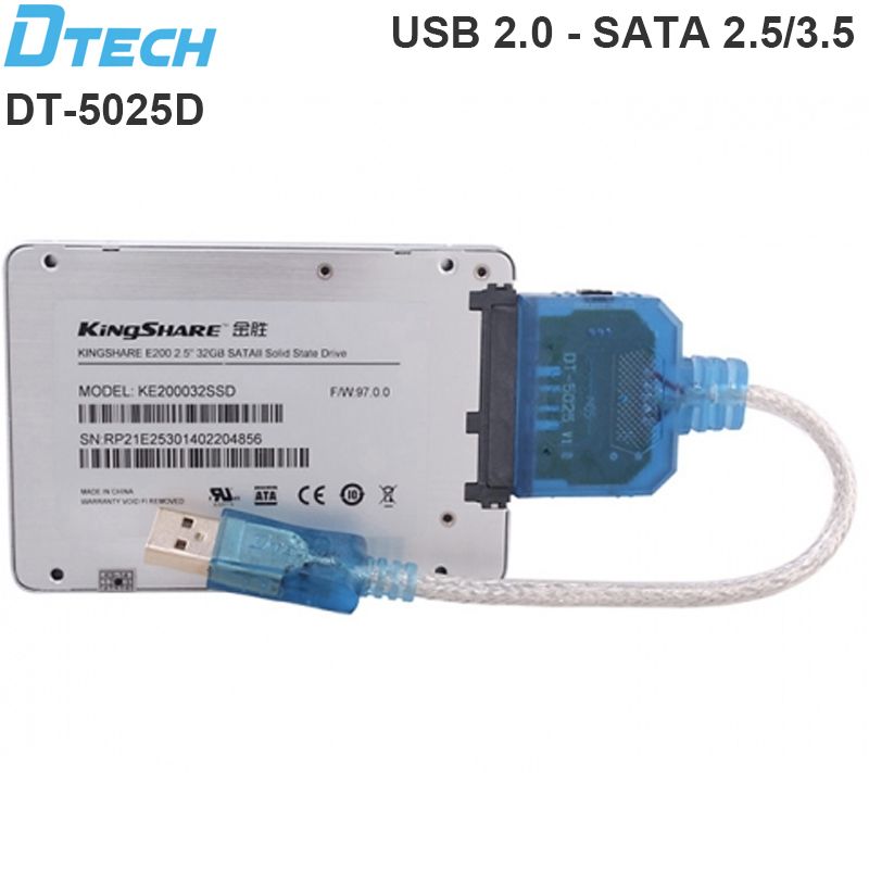 USB 2.0 to SATA Dtech DT-5025D, cáp phụ kiện điện tử