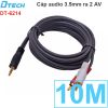 Cáp Audio 3.5mm to 2 RCA - Dây âm thanh 1 đầu 3,5mm ra 2 đầu AV hoa sen DTECH 1.5M 3M 5M 10M