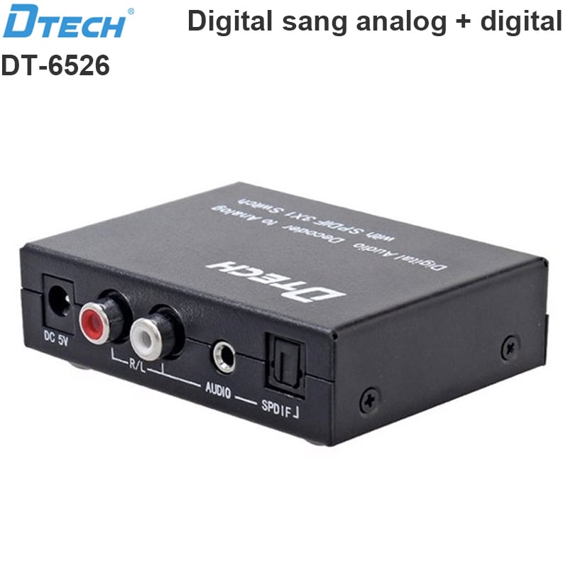 Bộ chuyển đổi quang sang RCA Audio optical switch 3x1 Dtech DT-6526