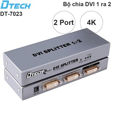 Bộ chia màn hình DVI splitter 1 ra 2 4K DTECH DT-7023
