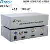 KVM Switch HDMI 2 ra 1 1080P 3D Dtech DT-8121