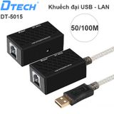  Bộ chuyển đổi USB sang RJ45 DTECH DT-5015. Nối dài tới 50m khi dùng cho máy in, usb flash và 100m dùng cho chuột, bàn phím 