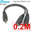 Cáp chia audio 3.5mm 1 ra 2 1.5 mét DTECH DT-6225 (hàng thanh lý)