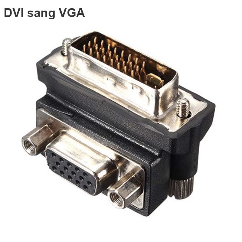  Đầu chuyển đổi DVI-I 24+5 sang VGA bẻ góc 90 độ 