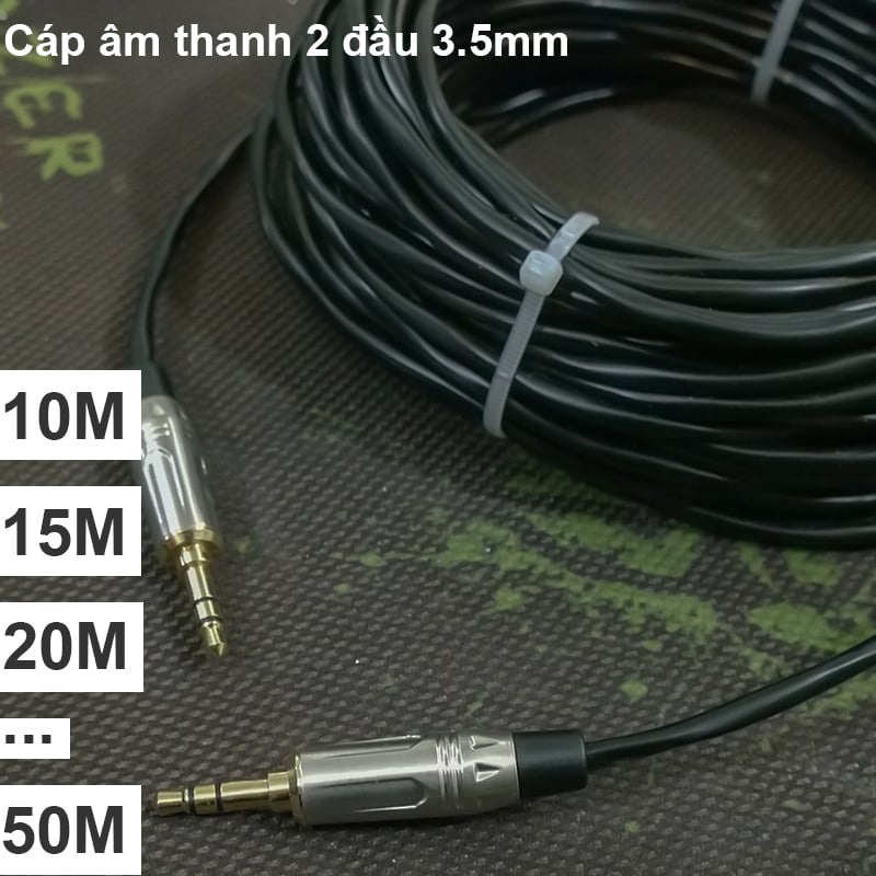 Cáp audio 2 đầu 3.5mm AUX Coraon jack 3.5mm LCS3G cáp NC-2B2AT 10M 15M 20M 25M 30M 40M 50M