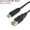 Cáp USB AM sang Micro USB sạc cho đài FM MP3 Bàn phím bluetooth 0.5M 0.8M