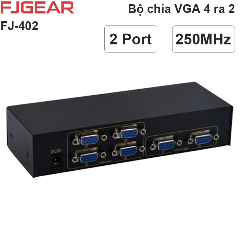 Bộ chia màn hình VGA 4 ra 2 250Mhz FJGEAR FJ-402