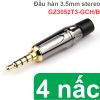 Đầu hàn giắc cắm audio 3.5mm stereo 3 nấc 5mm bẻ góc Gorizon GZ3502L3-GC/R