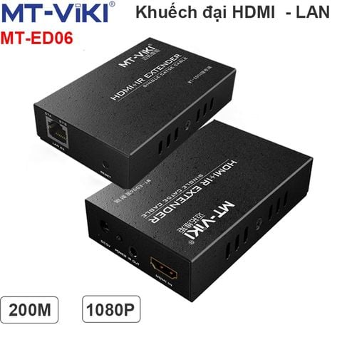 Bộ chuyển đổi HDMI sang cáp mạng LAN 200m IP Extender MT-VIKI MT-ED06 V2