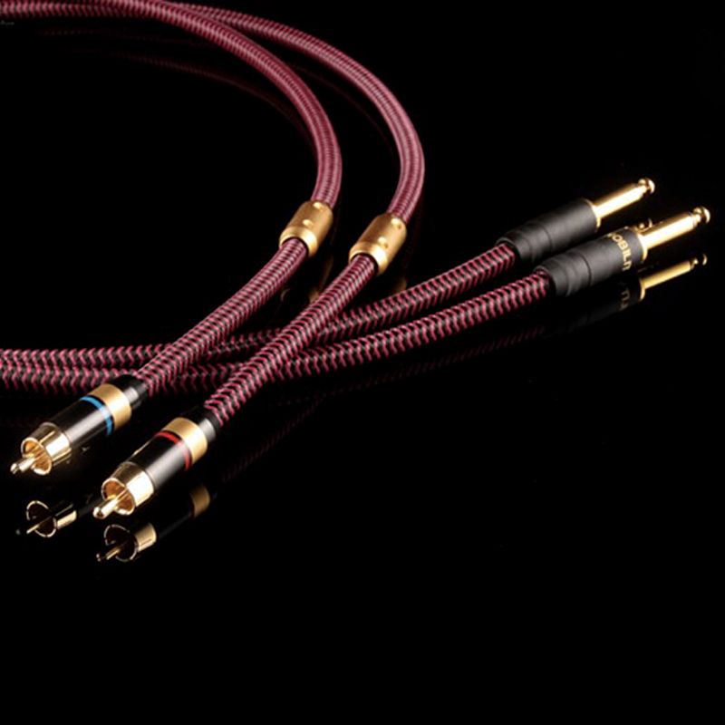  Cáp audio 6.35mm ra RCA đồng 6N OCC Nobility Hawk H-180RD 1 mét 2 sợi 