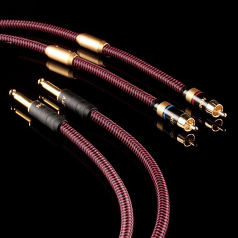  Cáp audio 6.35mm ra RCA đồng 6N OCC Nobility Hawk H-180RD 1 mét 2 sợi 