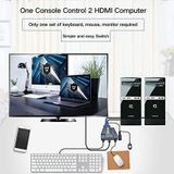  HDMI KVM Switch 2 port HDMI 2.0 4K 60Hz dạng cáp Kinan HD1302 