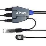  HDMI KVM Switch 2 port HDMI 2.0 4K 60Hz dạng cáp Kinan HD1302 