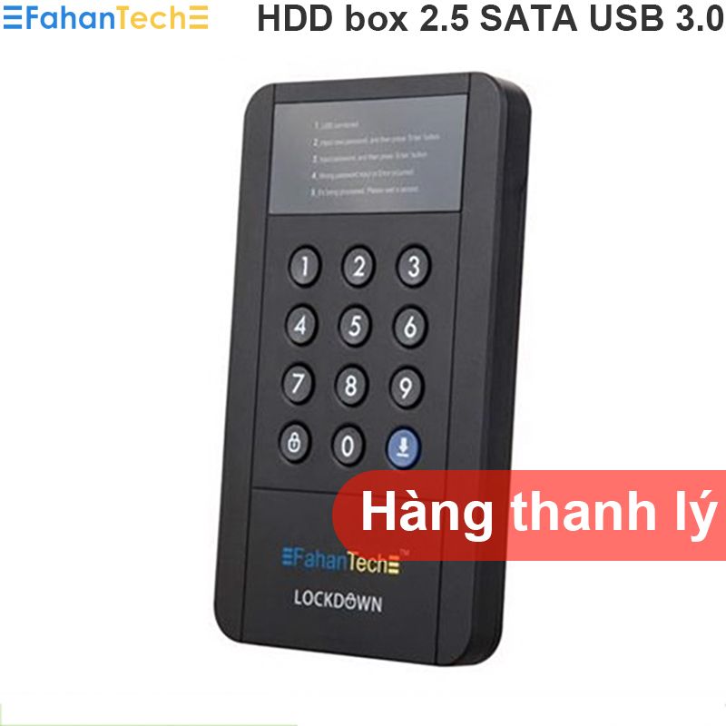 HDD box hộp đựng và đọc ổ cứng HDD SSD 2.5 SATA Fahantech USB 3.0 bảo mật bằng mã số
