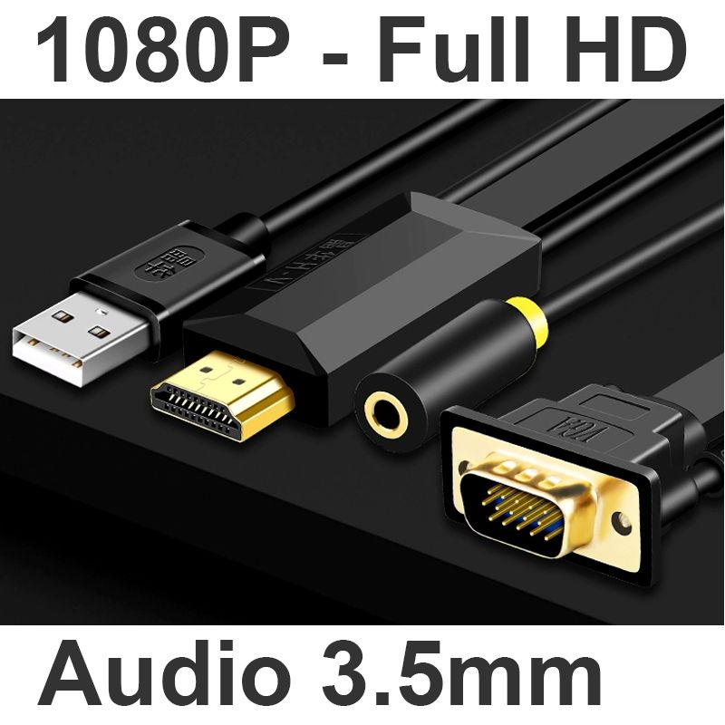  Dây cáp chuyển HDMI sang VGA + Audio 2 Mét 3 Mét 5 Mét Full HD 1080P 