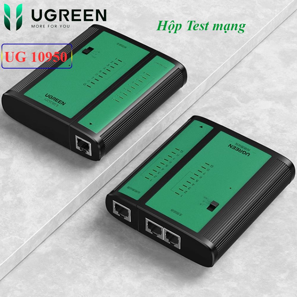 Hộp test cáp mạng  chính hãng Ugreen 10950 NW167 hỗ trợ RJ45/RJ12/RJ11