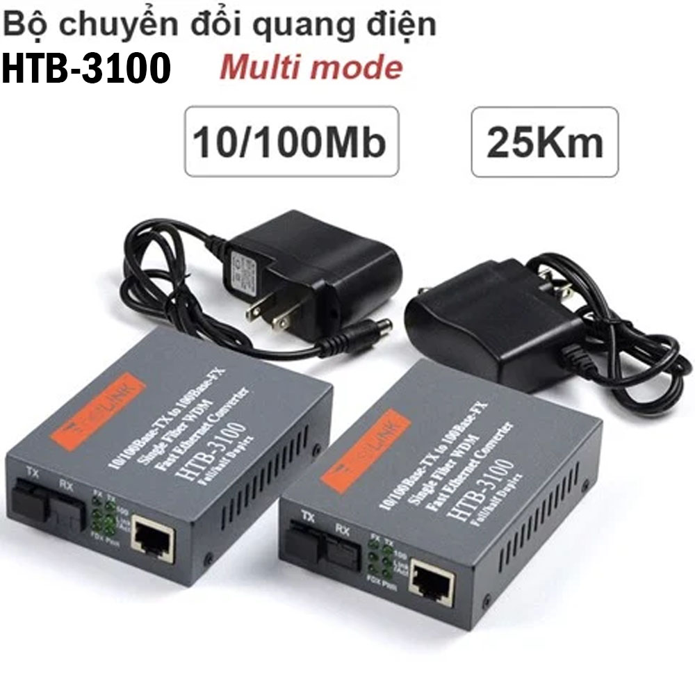 Bộ chuyển đổi quang điện 25Km 100Mbps NetLink HTB-3100