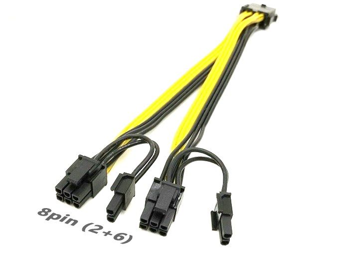  Cáp nguồn 6pin sang 2x8pin (2+6) 