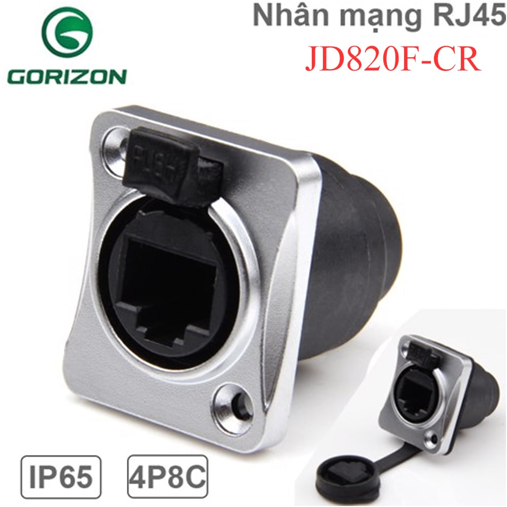 Nhân mạng RJ45 chống nước lắp bảng điều khiển Gorizon JD820F-CR