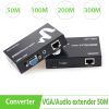 Bộ chuyển VGA sang Lan  Khuếch đại kéo dài cáp VGA và Audio qua cáp mạng 50M 100M 200M 300M