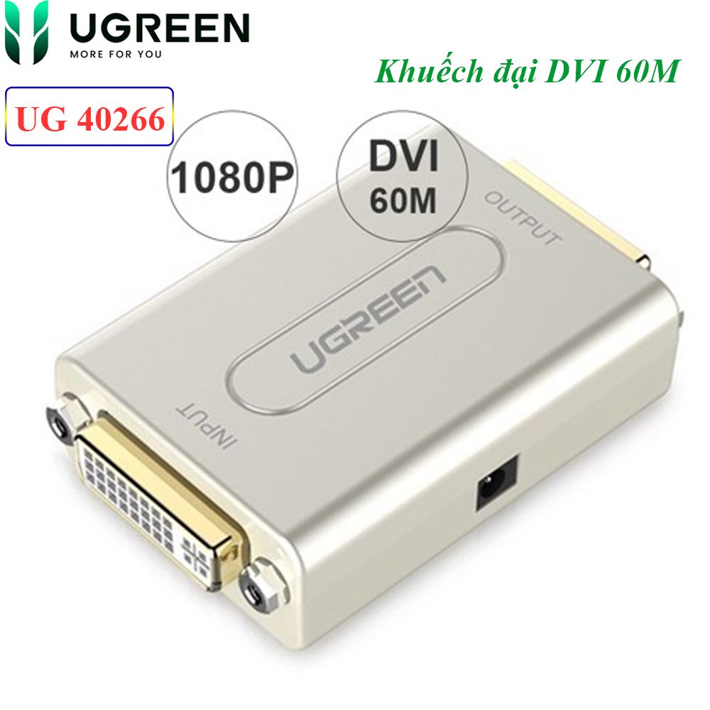 Đầu nối khuếch đại repeater DVI 60M Ugreen 40266 full HD1080P