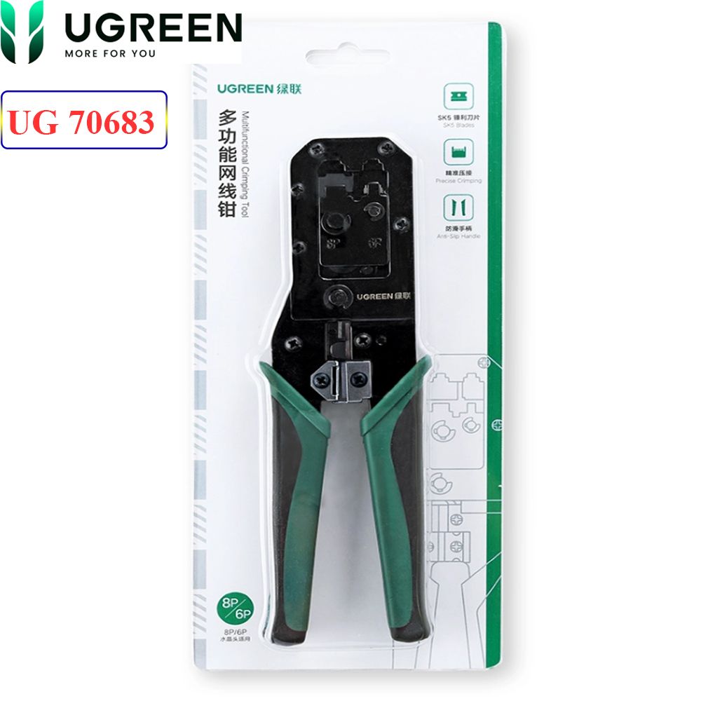  Kìm bấm đầu cáp mạng Cat5e Cat6 cáp điện thoại 6PIN 8PIN Ugreen 70683 NW136 