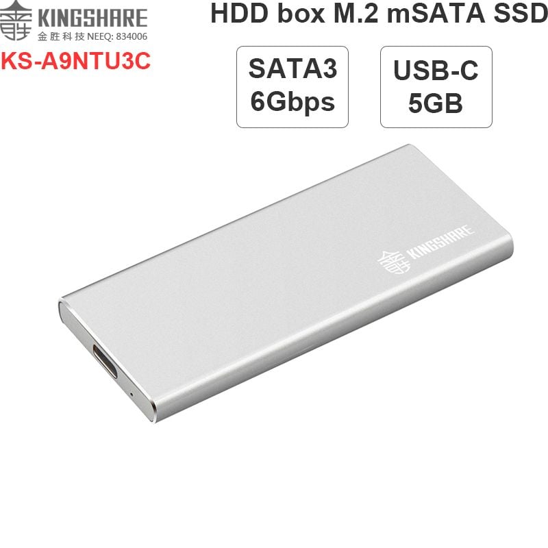 SSD box M.2 mSATA NGFF 2242 USB type-C gen1 Kingshare C8 KS-ANTU3C