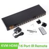 KVM Switch HDMI 16x1 Bộ chuyển mạch HDMI và USB KVM 16 cổng điều khiển từ xa phím nóng MT-VIKI MT-2116HL