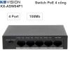 Switch Bộ chia 4 cổng PoE 802.3at/af 48-56V 36W KBVISION KX-ASW04P1