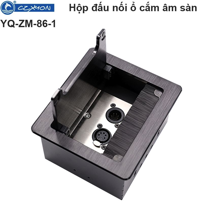 Đế ổ cắm đơn 1 khay âm sàn âm bàn có nắp đậy Coraon YQ-ZM-86-1