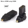 Đầu chuyển đổi Micro HDMI sang HDMI Female bẻ góc 180 độ và 360 độ