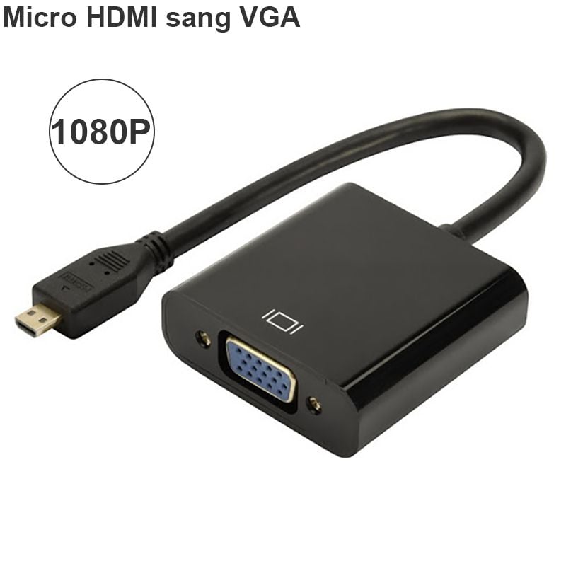 Dây chuyển đổi Micro HDMI to VGA 1080P