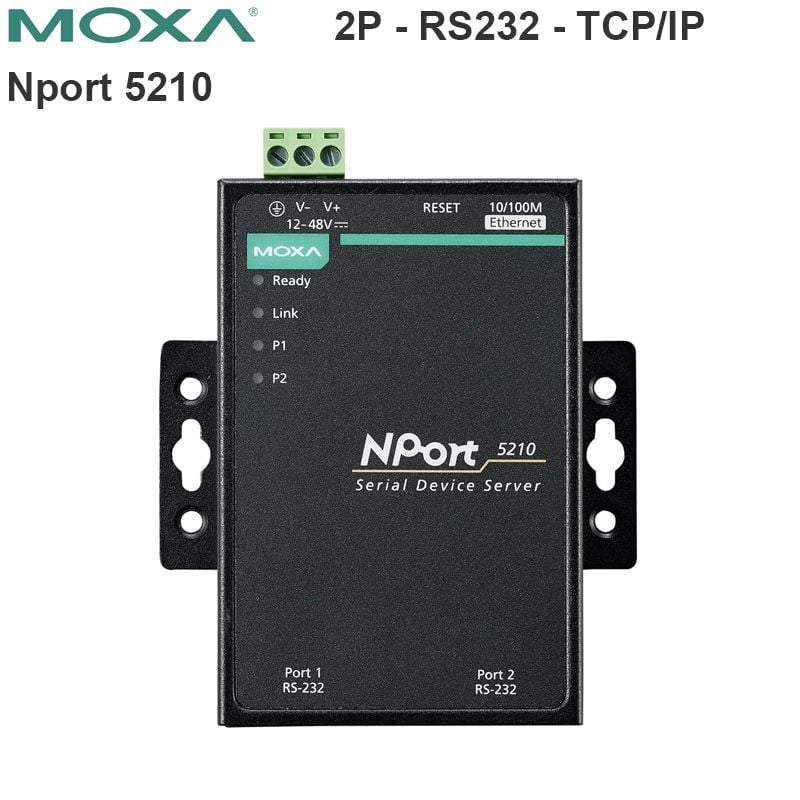 Bộ chuyển đổi 2 port RS-232 to TCP/IP Moxa NPort 5210