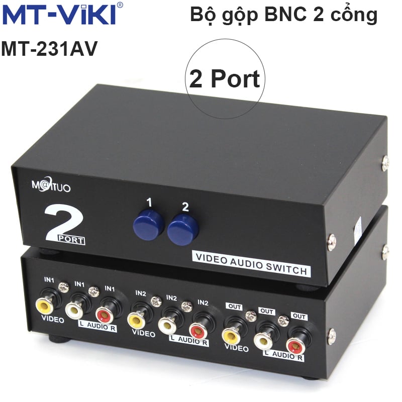 Bộ chuyển mạch tín hiệu AV Video & Audio 2 ra 1 cổng MT-VIKI MT-231AV
