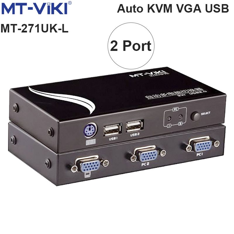  Auto KVM Switch 2 port USB PS2 chuyển mạch tự động 2 CPU ra 1 màn hình MT-VIKI MT-271UK-L 