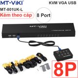  KVM switch 8 port  VGA USB MT-VIKI MT-801UK-L - Switch KVM 8 CPU ra 1 màn hình kèm cáp KVM 