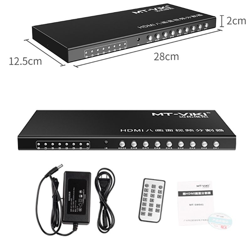  Bộ gộp HDMI 8 đầu vào hiển thị trên cùng 1 màn hình - HDMI switch 8X1 quad multi Viewer MT-VIKI MT-SW081 