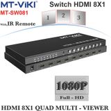  Bộ gộp HDMI 8 đầu vào hiển thị trên cùng 1 màn hình - HDMI switch 8X1 quad multi Viewer MT-VIKI MT-SW081 