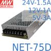 Nguồn AC LED 3 trong 1 24V-1.5A l 12V-1A l 5V-5A Meanwell NET-75D